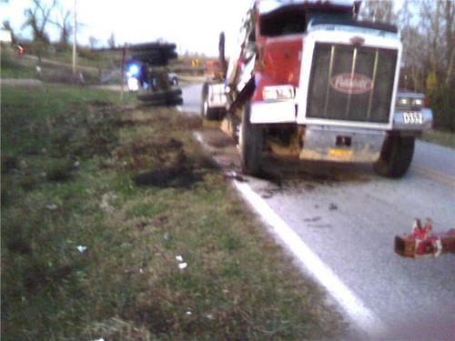 Rolled over semi-truck recovery