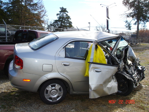 Lucky no one was in the passenger side and the driver survived.